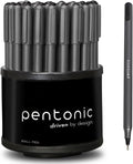Pentonic Ballpoint Pens In Pen Organizer, Bulk 50 Count, 1.0 mm Medium Point by PENTONIC