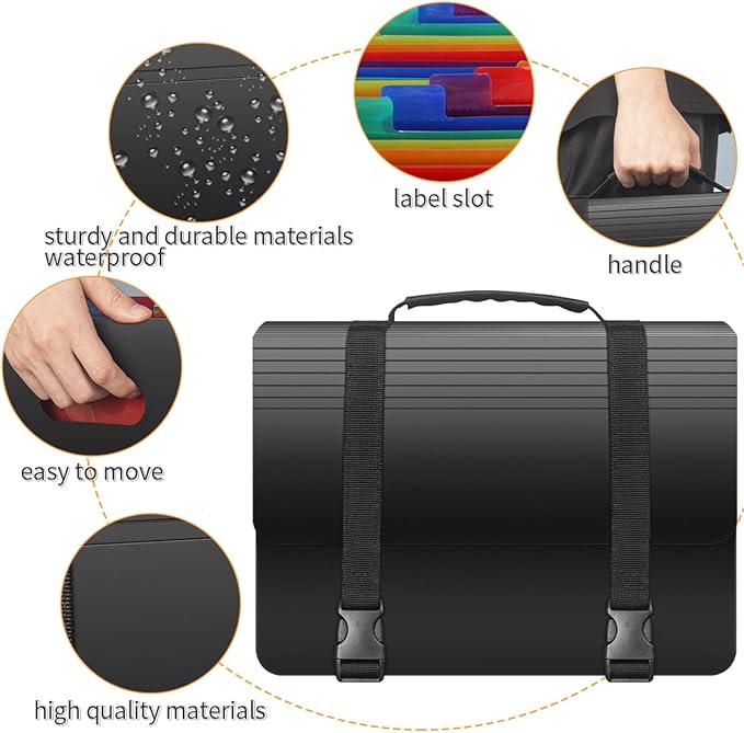 25 Pockets Accordion File Organizer Expanding File Folders - Image 2