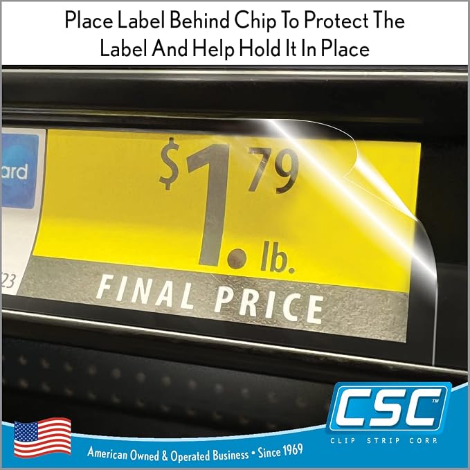 Clip Strip Corp. Price/Data Channel Label Holder Chips, 10 Mil Thick, Gondola - Image 3