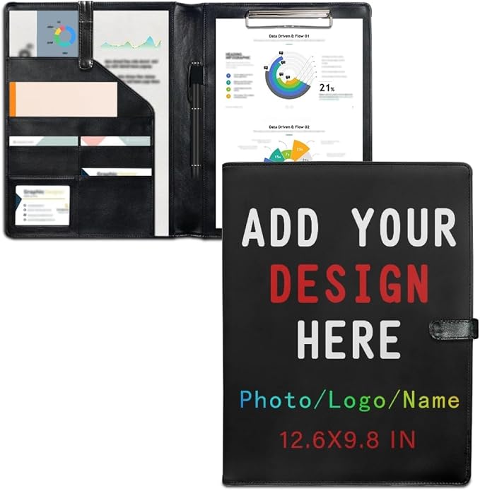 Personalized Padfolio Clipboard Folder Add Your Own Logo Text Text, Custom by LMPTOEI