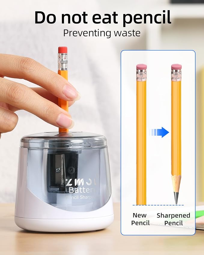 ZMOL Battery Powered Electric Pencil Sharpener, Small Battery Operated Pencil - Image 4