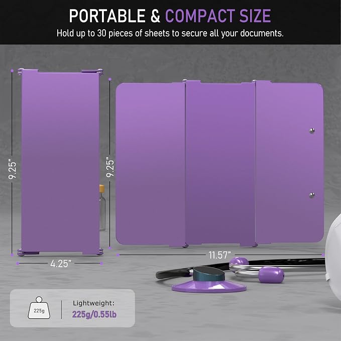 Clipboard Foldable Without Edition Cheat Charts, 3 Layers Aluminum, Nurse Board - Image 4