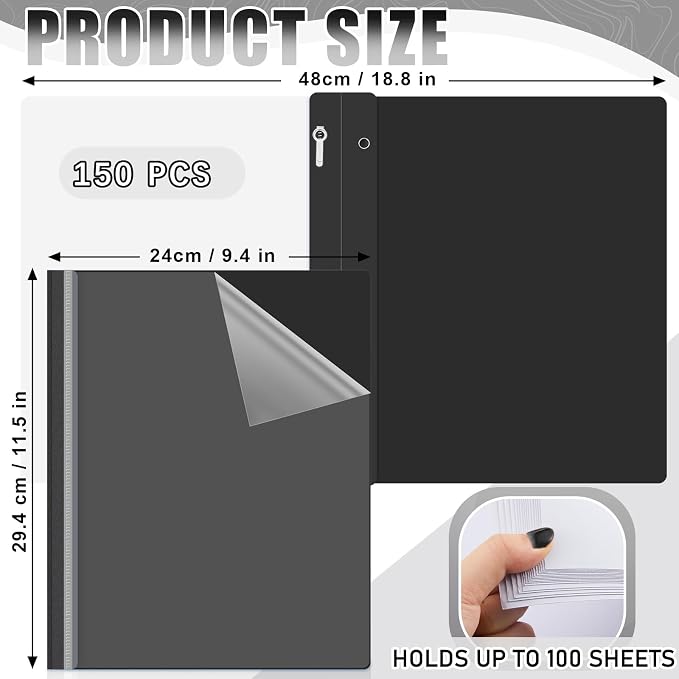 Teling 150 Pcs Clear Front Report Covers Bulk - Image 2