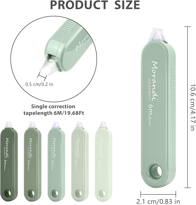 5-Piece Correction Tapes, Aesthetic Cute White Pull Out Tape, Quick Dry - Image 2
