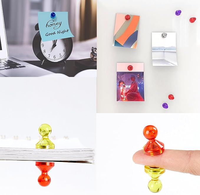 66PCS Fridge Magnets, 6 Assorted Color Small Push Pin Magnets - Image 5