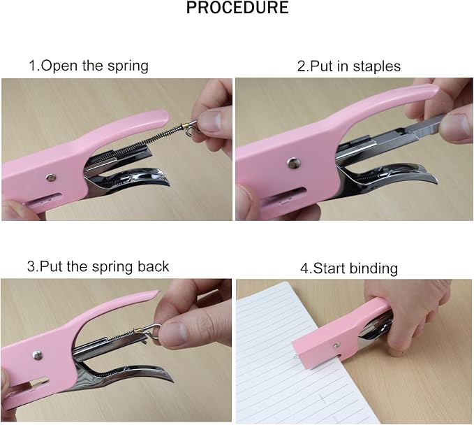 Small Hand-held Stapler Set, 15 Sheet Capacity, Includes 750Pcs Staples and A - Image 4