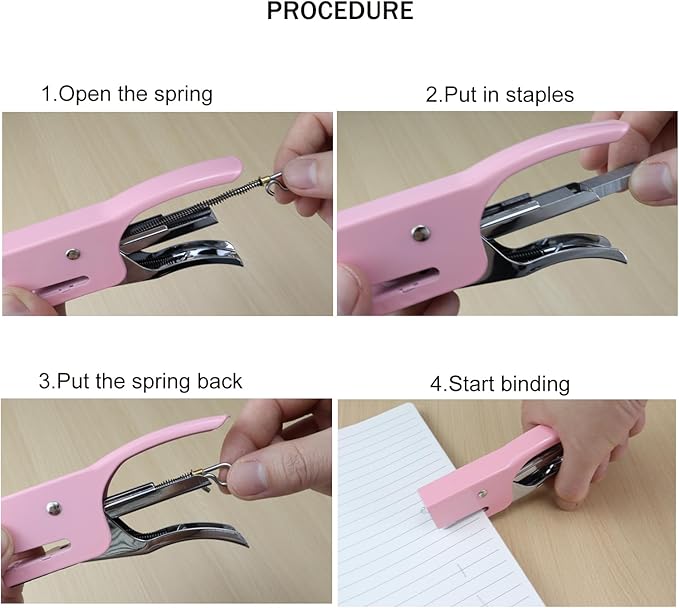 Small Hand-held Stapler Set, 15 Sheet Capacity, Includes 750Pcs Staples and A - Image 4