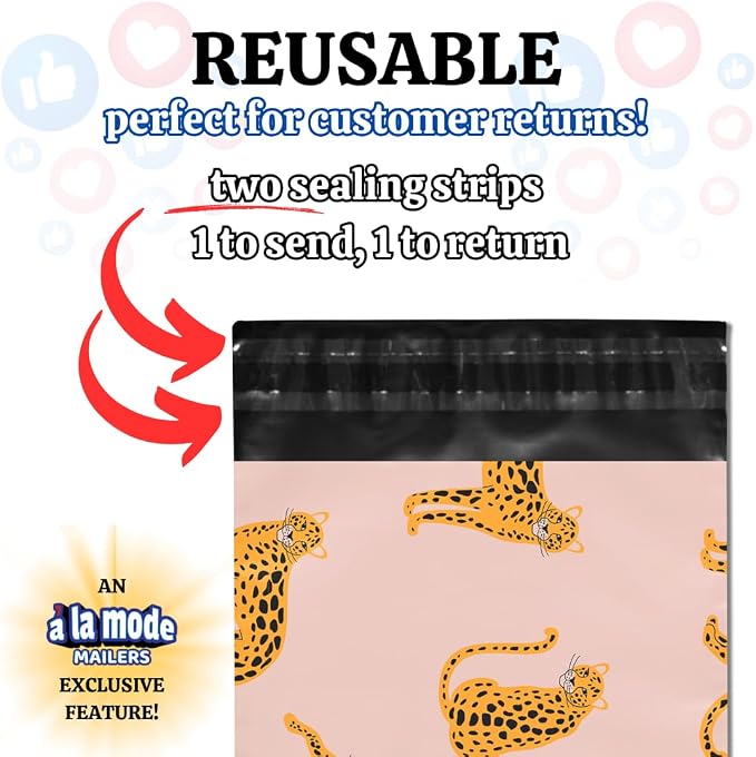 12.5x15 Poly Mailers Pack of 50 Reusable Shipping Supplies Envelopes Mailing - Image 3