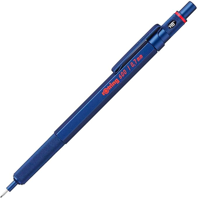rOtring 600 Mechanical Pencil | 0.7 mm | Blue All-Metal Body Propelling Pencil by Rotring