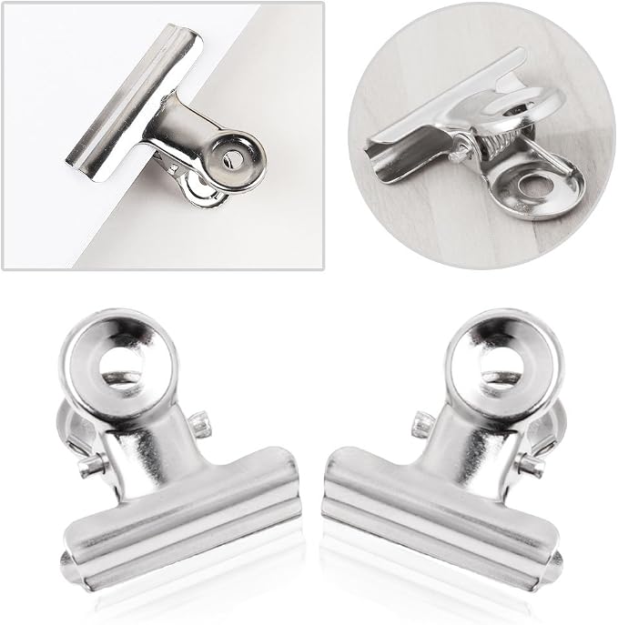 10 Pack 22mm Metal Binder Clips, Small Stainless Steel Bulldog Clamps - Image 4