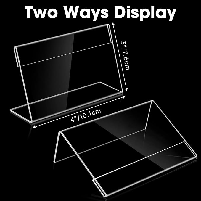 20 PCS Small Acrylic Sign Holder 4x3 inch, Small Acrylic Food Sign Labels - Image 7