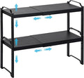 2 Pack Expandable Cabinet Countertop Shelves, Stackable Shelves Organizers by X-cosrack