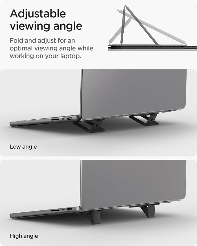 Spigen Slim Fold Adhesive Laptop Stand 2 Piece Foldable Portable Dual Ergonomic - Image 5