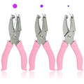 CheeMuii 3 Pieces Metal Handheld Paper Punch Single-Hole Tag Punch Set by CheeMuii