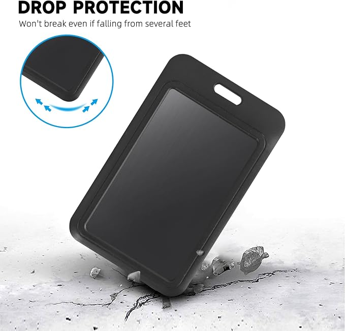 5 Pcs ID Badge Holder, Vertical Key Name Card Protector, Hard Plastic Cover - Image 4