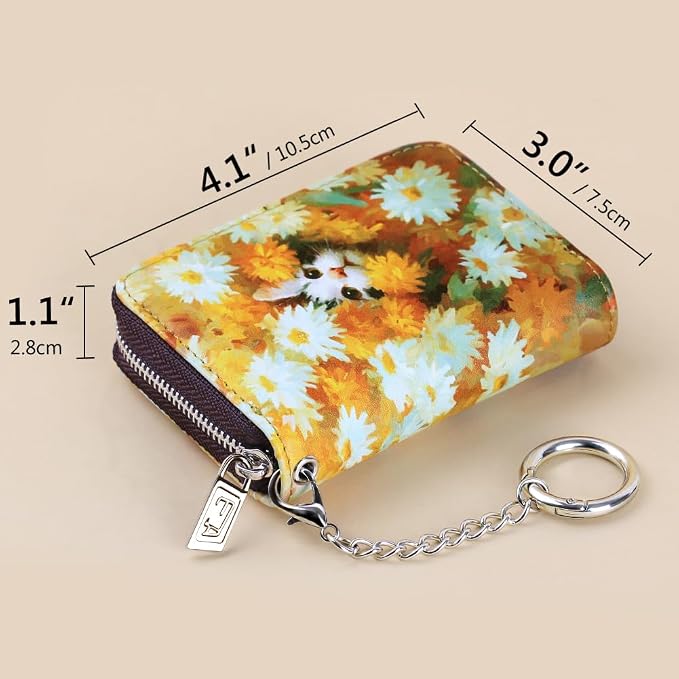 FurArt Zipper Wallet Women, RFID Blocking Credit Card Wallet, Business Card - Image 6
