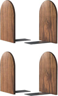 Large Bookend Hold Heavy Books- 7x4x5in 2 Pack Wood Bookends by Luxdecor