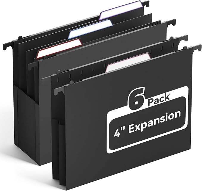 Ansook Extra Capacity Hanging File Folders Letter Size, Heavy Duty 4" by Ansook
