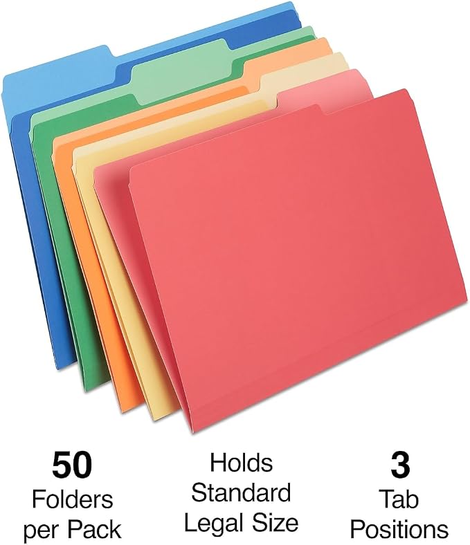 Staples Heavyweight File Folders, Legal Size, Durable Paper Stock - Image 2