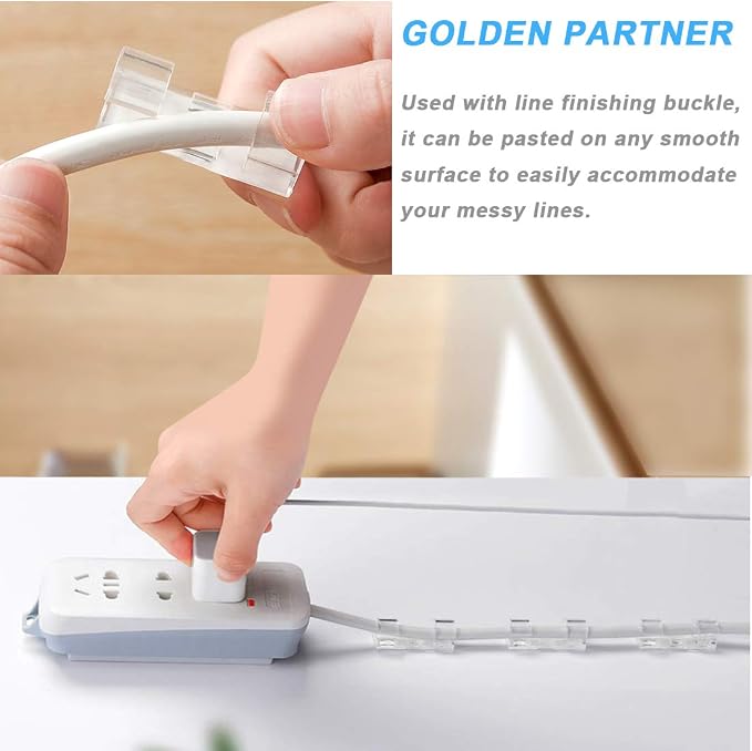 ACKLLR 4 Pack Self Adhesive Power Strip Holder Fixator Wall Mount Plug-in - Image 6