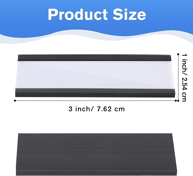 MaxGear 100 Pack C Channel Magnetic Label Holders, 1 x 3" | Magnetic Labels - Image 2