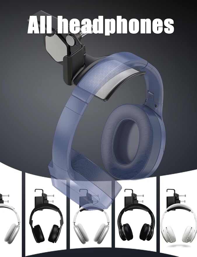 2-Pack Monitor Stand for Headphones and Headsets, Clamp-On Adjustable Headset - Image 6