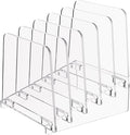 MaxGear Desk File Organizer, 5-Section Vertical Acrylic Filing Folders Holder by MaxGear