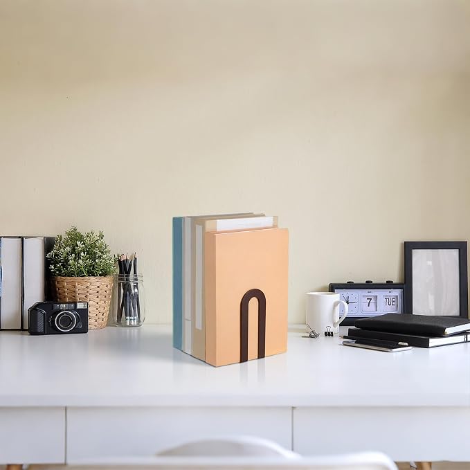 Chunful 12 Pcs Bronze Modern Metal Book Ends - Image 7