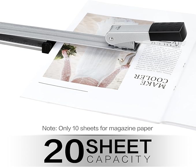 Deli Long Reach Stapler with 1000 Staples, 20 Sheet Capacity, Long Arm Standard - Image 3