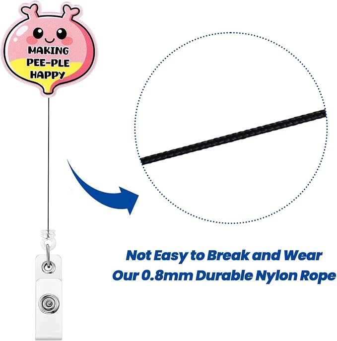 Making Pee-Ple Happy Funny Urine Urology Nurse Badge Reel, Cute Pink Bladder - Image 5