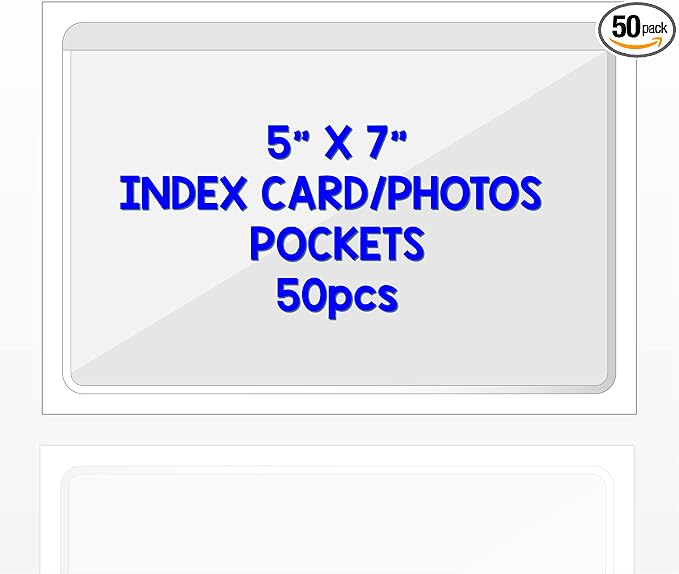 IMAGAME Clear Adhesive 5" x 7" Index Card Pockets by IMAGAME