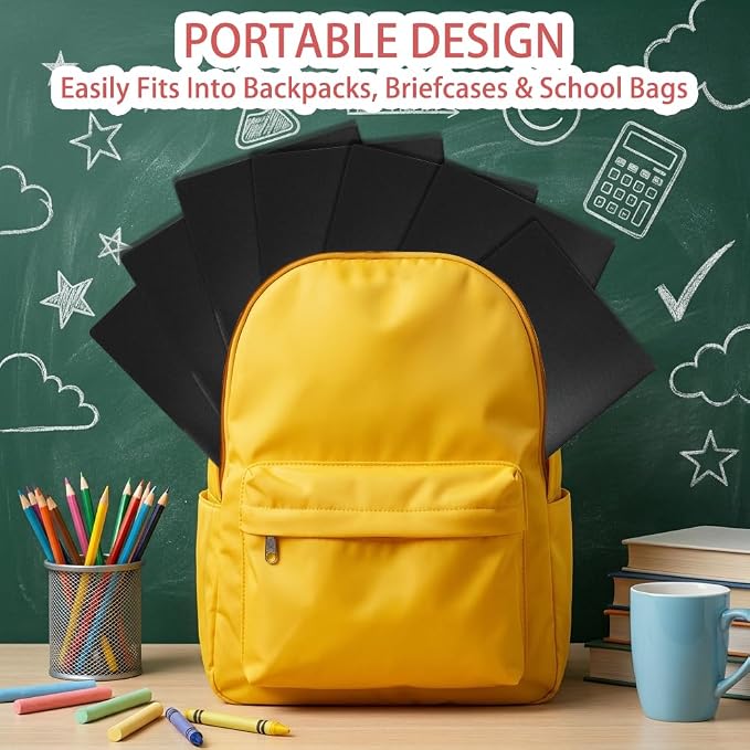 Black Folders with Pocket 7 Pack, 2 Pocket Folders, Plastic Folders with Pockets - Image 6