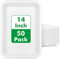 50 Pack 14 Inch Disposable Food Trays, Heavy Duty Large Paper Plates by Uniecocus