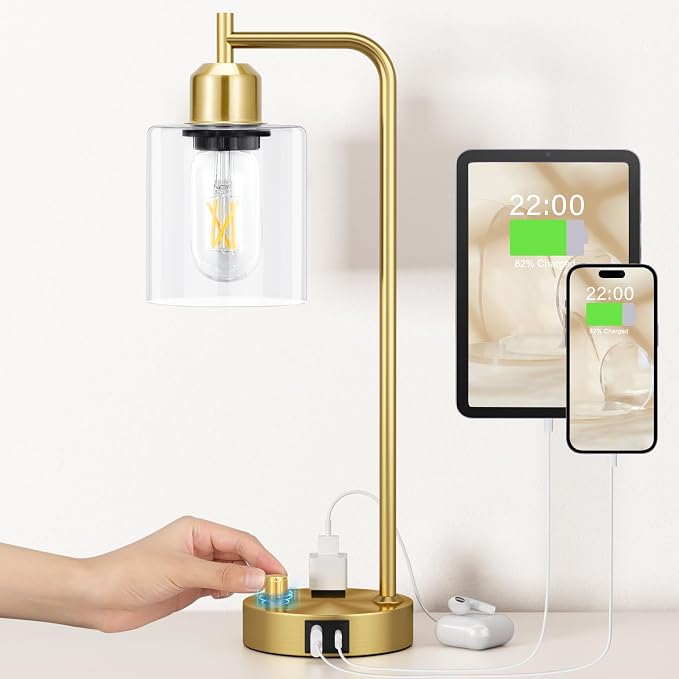 Innqoo Gold Table Lamp for Bedroom by Innqoo