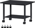 Lerliuo Under Desk Printer Stand, 2-Tier Industrial Mobile Printer Table by Lerliuo