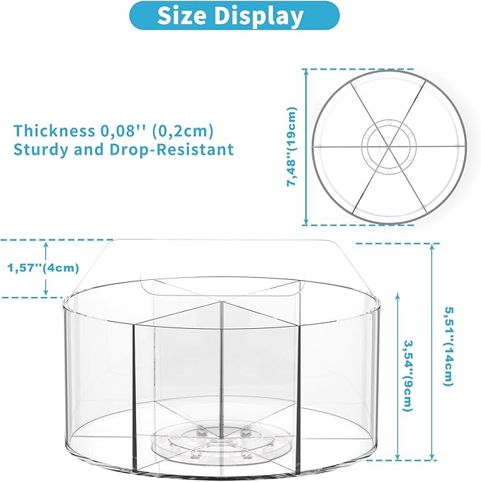 Rotating Markers Organizer for Kids, Acrylic Lazy Susan Organizers for Desks - Image 8
