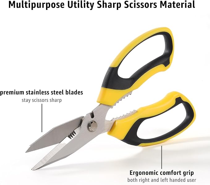 BoFuYuan Utility Scissors Heavy Duty: 8-Inch sharp Scissors All Purpose heavy - Image 2