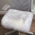 LLB Sheepskin Chair Cushion Non-Slip Back Square Genuine Fur Chair Cover Silky by LLB