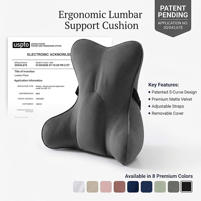 Lumbar Support Pillow for Office Chair, Recliner & Car Seat, Ergonomic Back - Image 9