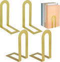 Chunful 4 Pcs Gold Modern Metal Book Ends by Chunful