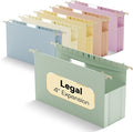 Legal Size Hanging File Folders, 6 Pack Heavy Duty 4" Expanding Pocket by NORDUN