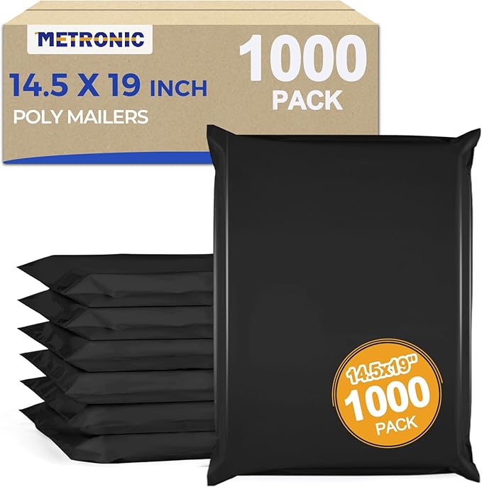Metronic Poly Mailers 14x19 1000 Pack, Heavy Duty Shipping Bags Bulk Self Seal by METRONIC