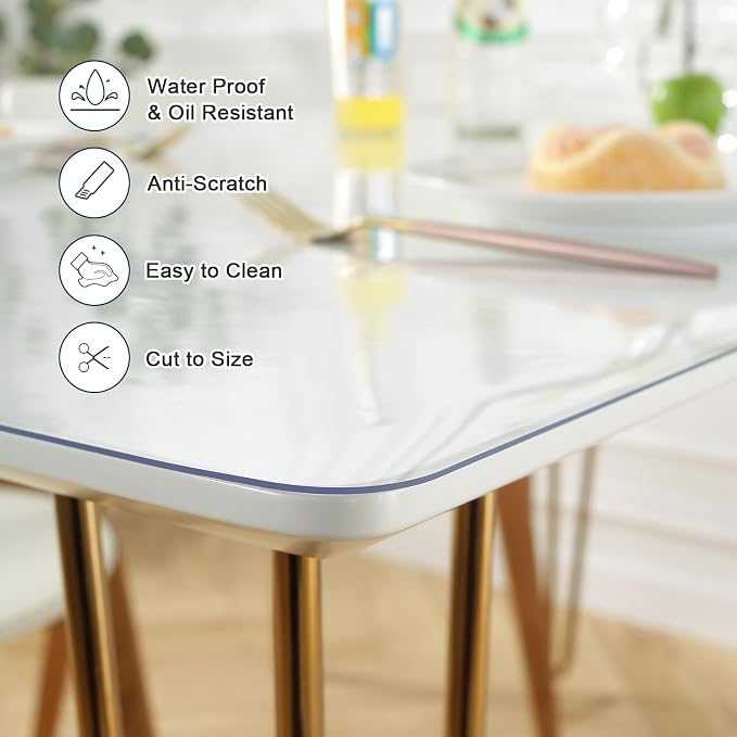LovePads Clear Desk Mat 28 x 72 Inch, 1.5mm Thick Clear Table Protector - Image 3