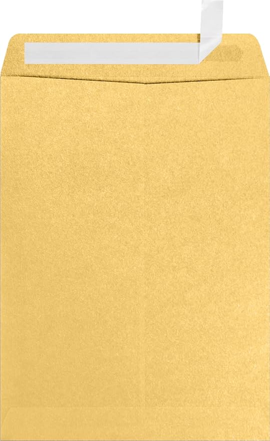 LUXPaper 9 x 12 Open End Envelopes | Peel & Press | Gold Metallic | 80lb. Text by LUXPaper