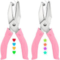 2 Pack Handheld Hole Paper Punch Kit, Single Hole Punch, Heart and Star Hole by SOKOSEY
