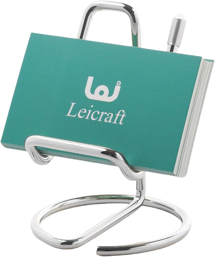 Business Card Holder for Desk, Cute Metal Card Organizers and Office Desk by Leicraft