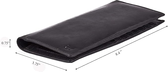 Long Wallet for Men Women Real Leather Bifold RFID Stylish Slim Handmade 2 ID - Image 2