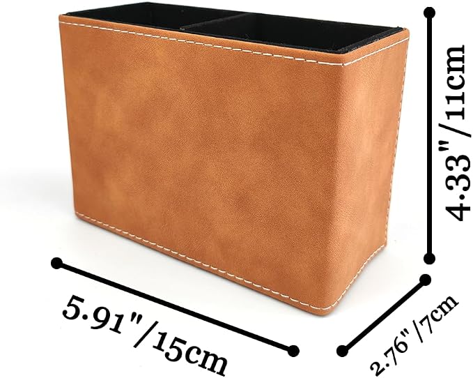 Pen Pencil Holder Cup Container Leather Desk Organizer Stand Decor Brush - Image 4