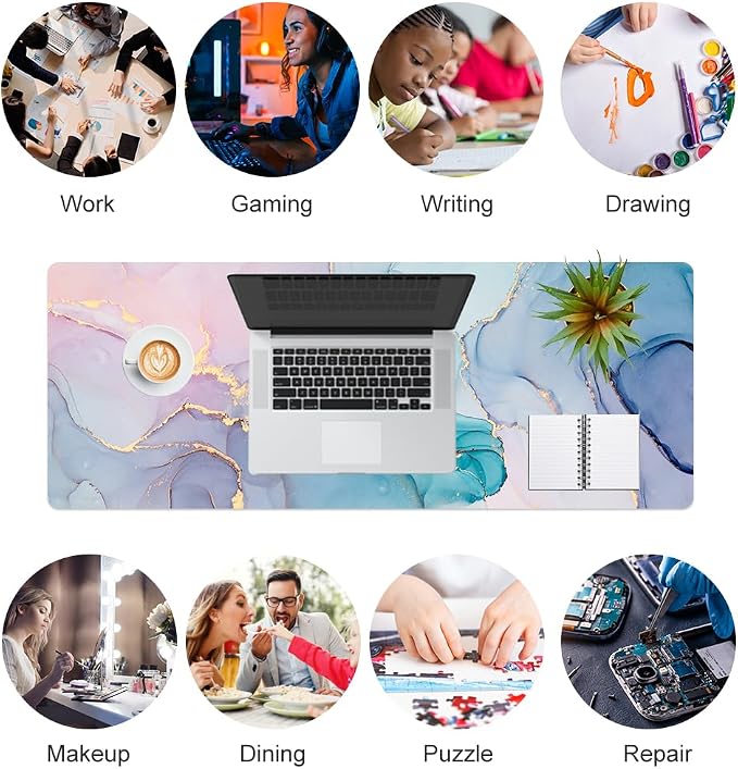 QIYI Large Mouse Pad, PU Leather Desk Mat - Image 7