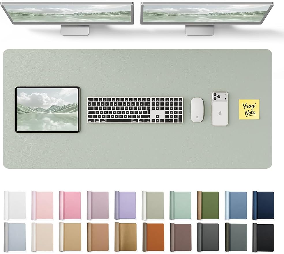 YSAGi Leather Desk Pad Protector, Office Desk Mat, Large Mouse Pad, Non-Slip PU by YSAGi